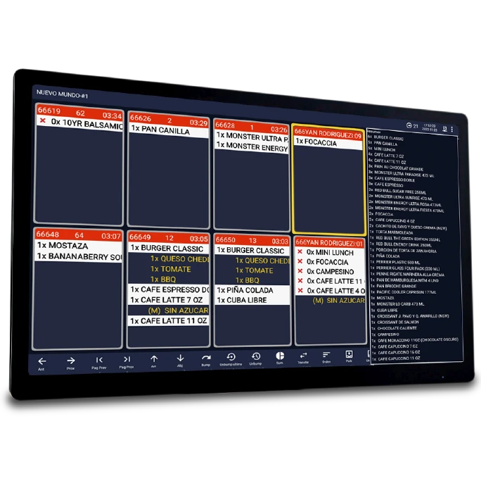 Software para restaurantes y retaíl 6 Monitores para cocina